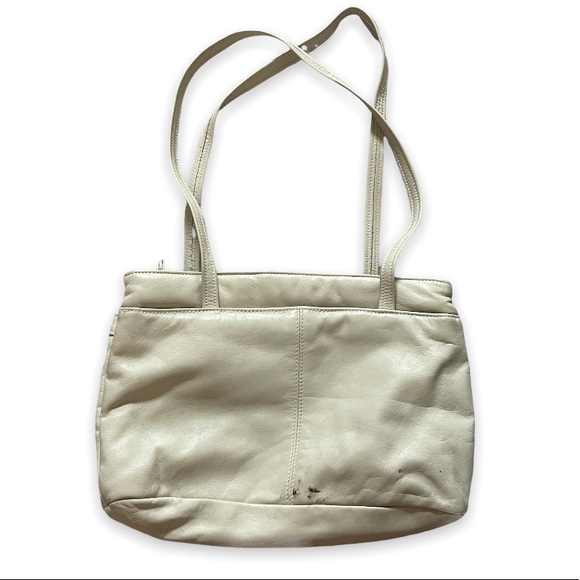 Vintage TJW by Mervyns Ivory Genuine Leather Women's Shoulder Bag - Picture 7 of 10